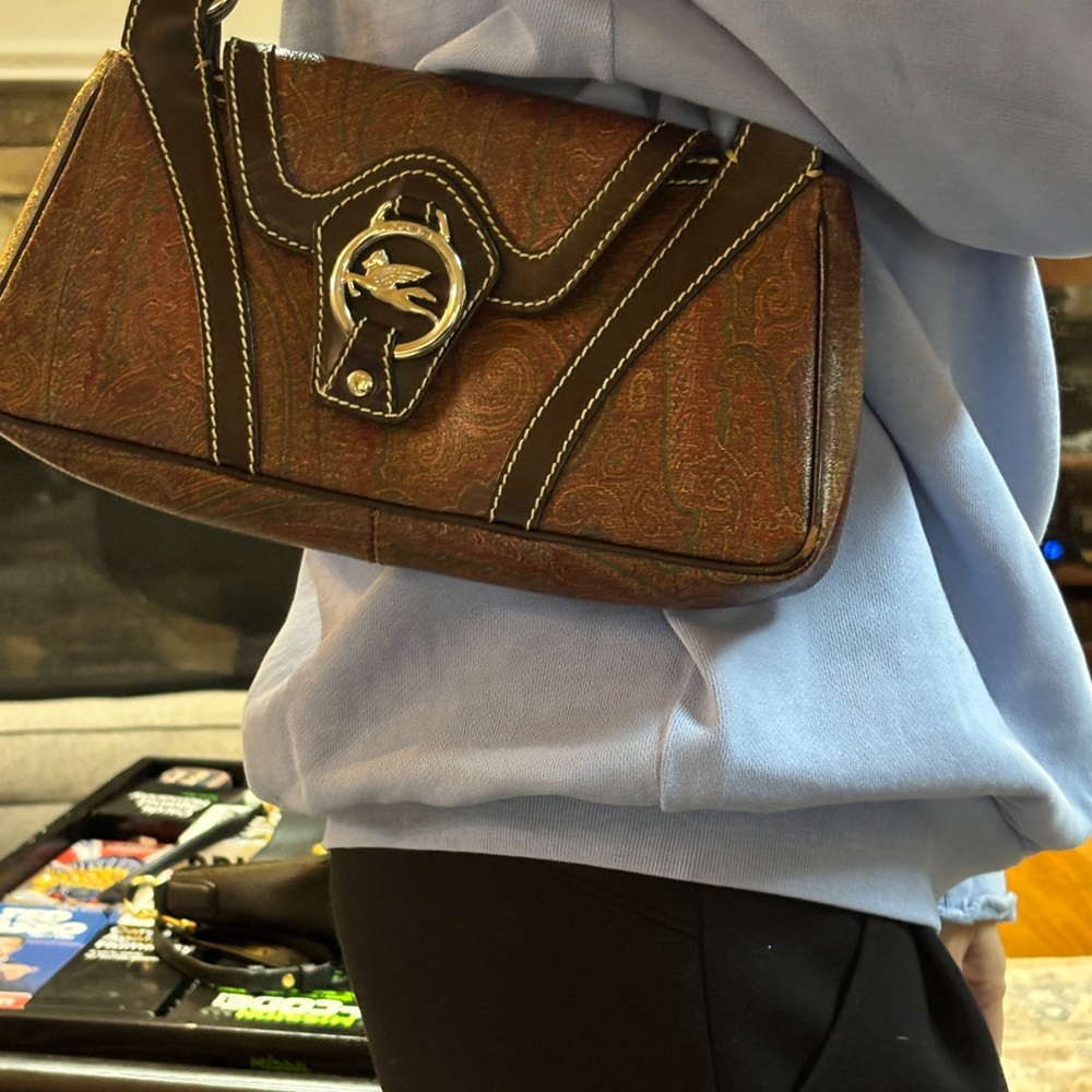 ETRO PRISTINE Elegant Brown Paisley Bag - Picture 8 of 10